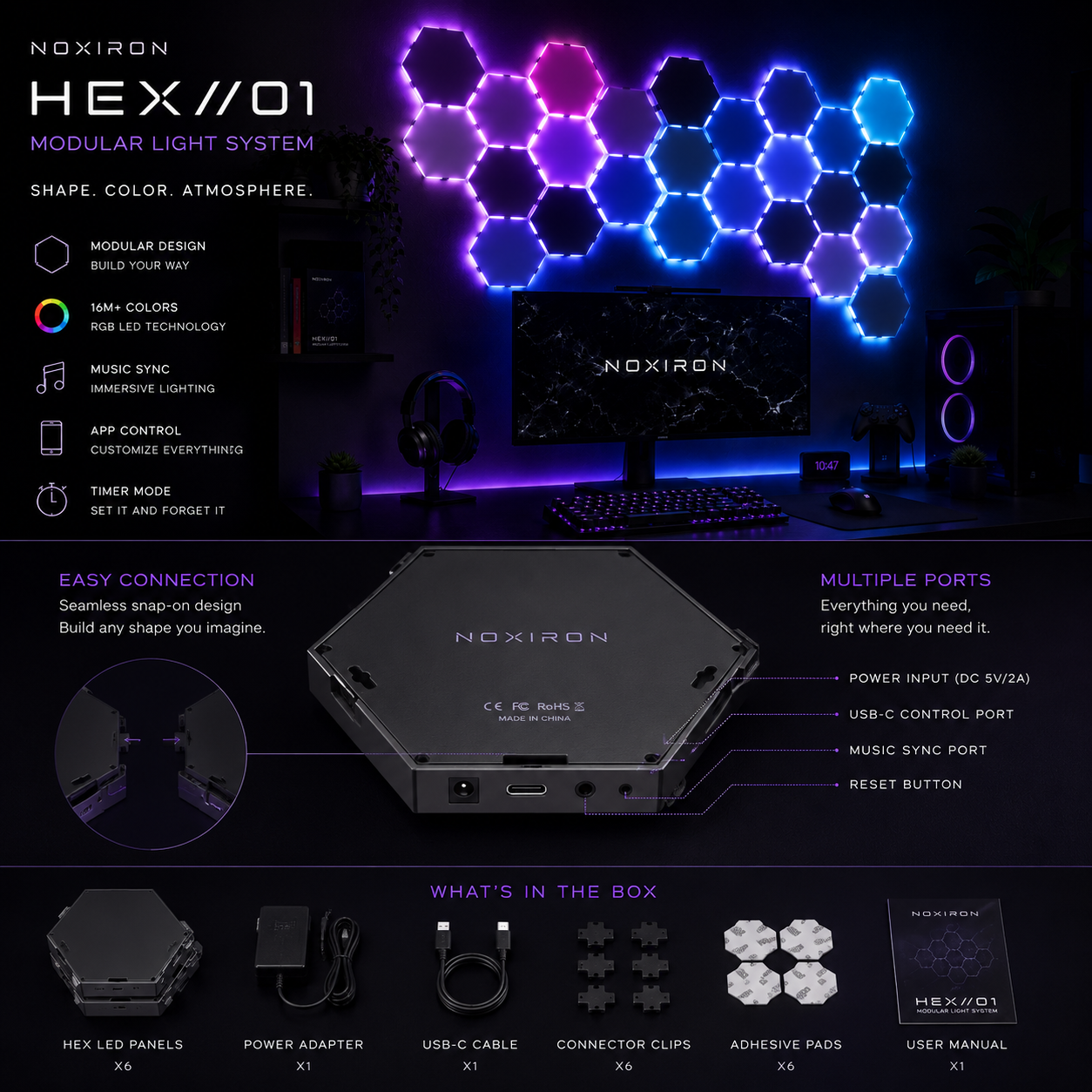 NOX HEX™ Smart Light Panels